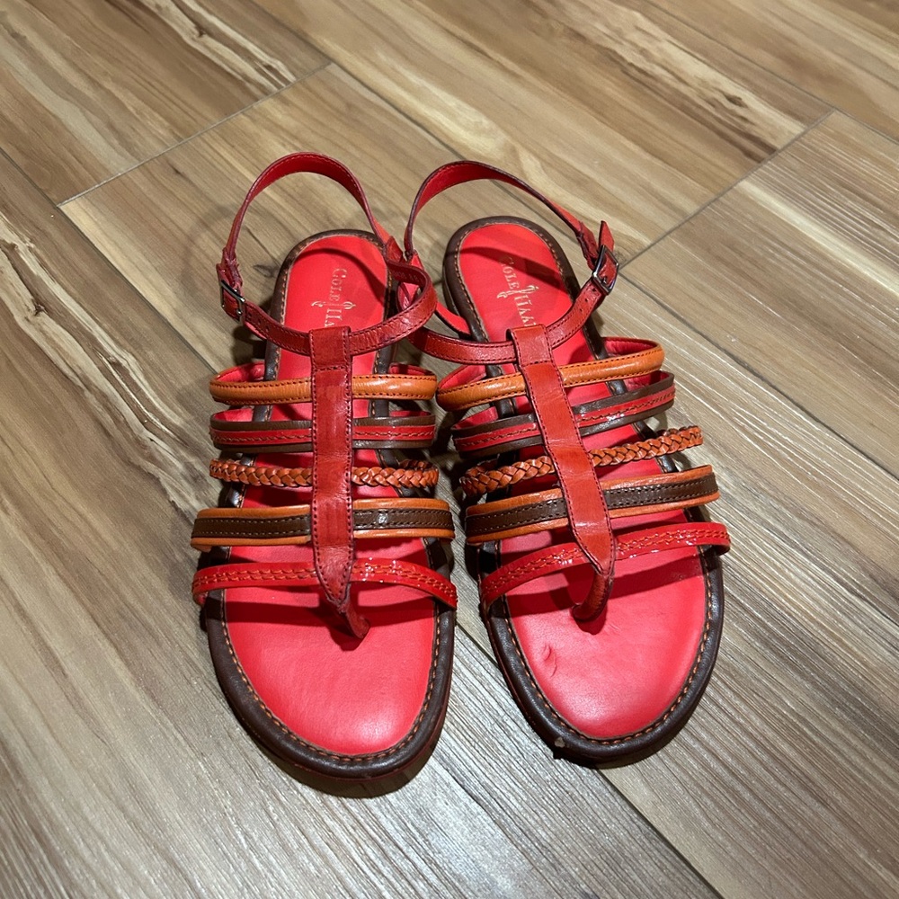 Cole Haan Strappy Bright Color Leather Sandals Size 8